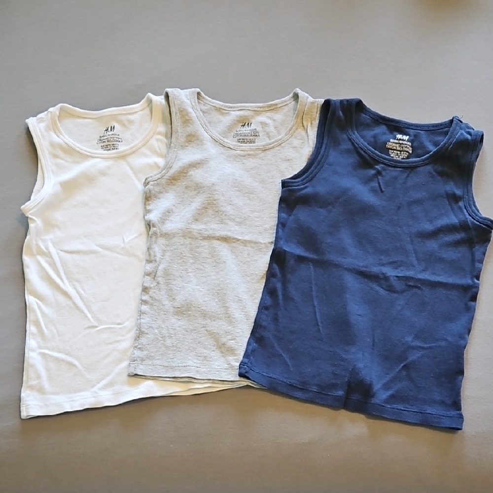 H&M Kids Tank Tops - White, Gray, Navy, Size 5T/6